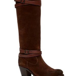 Frye Jane Strappy Tall Suede Boho Boot 8.5